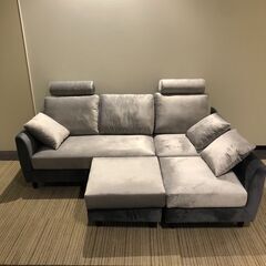 【展示品・未使用品】3人掛けソファ ベルベット調3人掛けカウチソファ ハイバックソファ ソファ そふぁ 幅189cm 参考価格69,990円?自社配送時?代引き可?※現金、クレジット、スマホ決済対応※【送料に設置込】