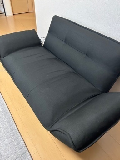 国産カウチソファブラック【引き取り限定】