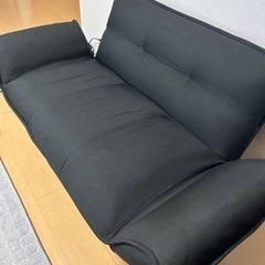 国産カウチソファブラック【引き取り限定】