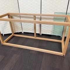【待望★】 ご購入者様決定】定価¥28300-天然木(アッシュ)ガラスローテーブル センターテーブル・ローテーブル