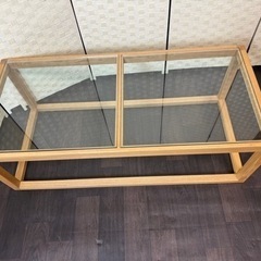ご購入者様決定】定価¥28300-天然木(アッシュ)ガラスローテーブル