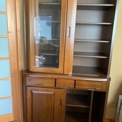 高級食器棚　大川家具　昭和レトロの画像