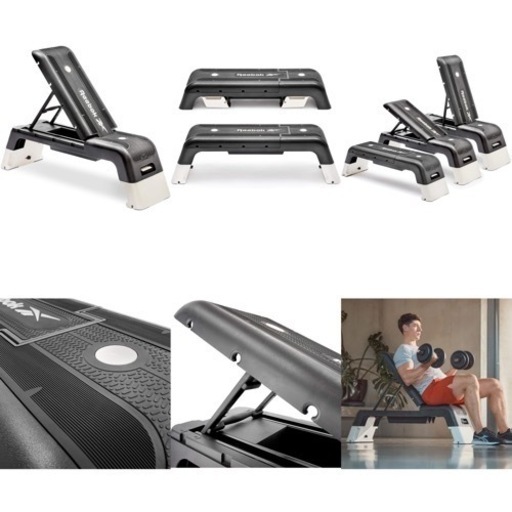 Reebok デッキ トレーニングベンチ RAP-15170  希少な黒×白