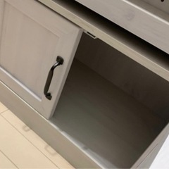 レンジラック　食器棚　ホワイト　キッチンラックの画像