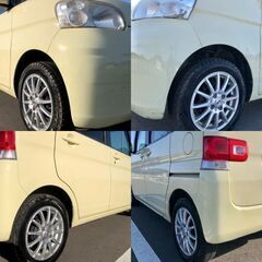 ダイハツ　タント　H23（2011）年式　車検R7年2月まであり　色コットンアイボリー　キー2本　記録簿あり　ナビ付（走行時テレビ視聴可）内装きれい　夏タイヤ、冬タイヤ付きの画像