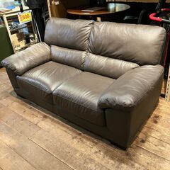 NITORI ニトリ 2人用本革ソファ (ウォール3KD 革C1DBR) (買取