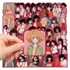 アニメ少女 漫画少女 漫画 恋愛 ピュア 乙女 純情 癒し ステッカーの画像