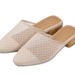 しまむら tal.by yumi レースメッシュサンダル ミュールの画像