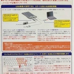 テンキー　2ポートハブ機能　USBインターフェイス　ノートPC用　テンキーボードの画像