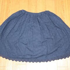 ★3can4on サンカンシオン★スカート 140cm　綿100★女の子 裏地パンツ リボン 片側ポケット★ワールド★の画像