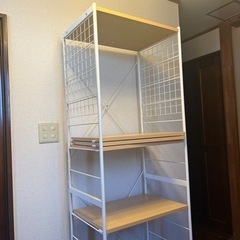 【差し上げます】多目的オープンラック ホワイト×ナチュラル