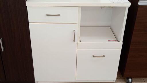 ★ジモティ割あり★ NITORI レンジ台 白 H82×D40×W80 クリーニング済み TJ3288