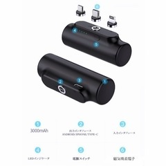 新品未使用◆超小型◆超軽量◆モバイルバッテリー◆ケーブル不要◆ワイヤレス充電◆白の画像