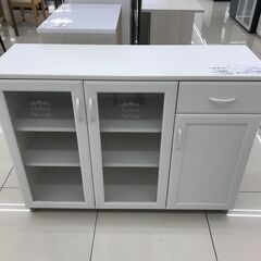 ★ジモティ割あり★  キャスター付きレンジ台 ホワイト H84×D38×W111.5 クリーニング済み HJ1604