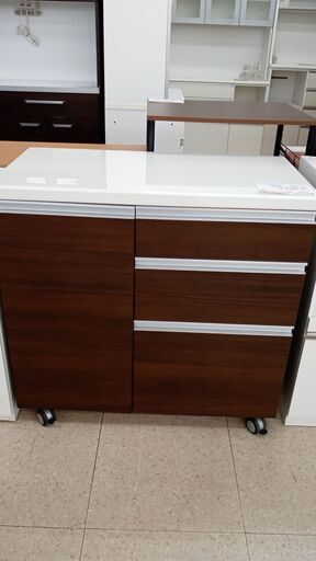 ★ジモティ割あり★  キッチンカウンター ブラウン H57.5×D47×W90 クリーニング済み TJ3300