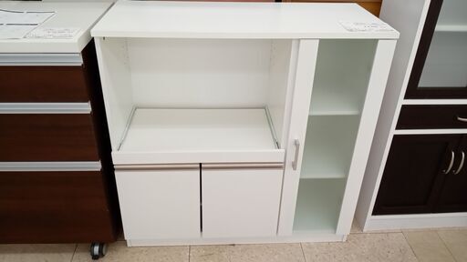 ★ジモティ割あり★ NITORI レンジ台 白 H89×D40×W90 クリーニング済み TJ3301