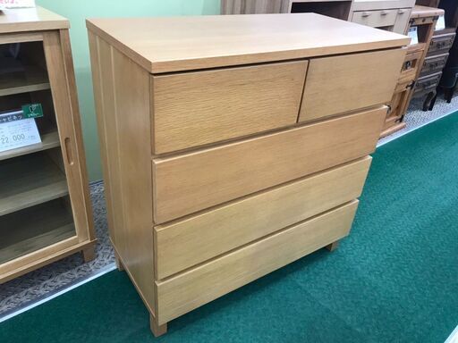 【愛品館八千代店】無印良品　4段チェスト　オーク
