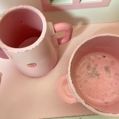 おままごとキッチン　マザーガーデン　いちご　ピンクの台所　ごっこ遊び　汚れ・使用感ありの画像