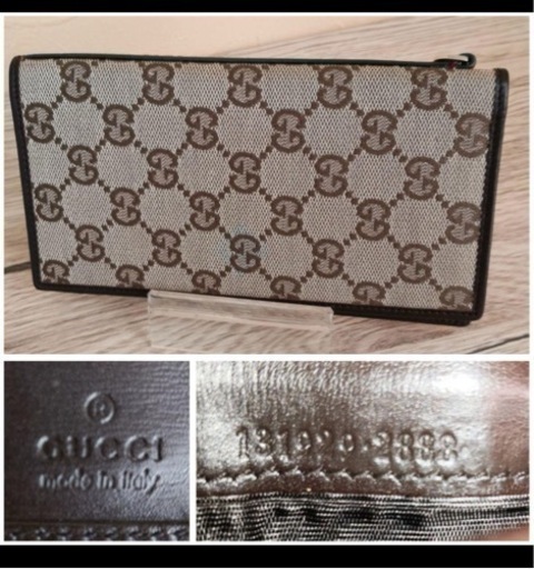 グッチ シェリー 長財布 札入れ キャンバス 超美品　【鑑定済】