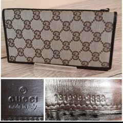 グッチ シェリー 長財布 札入れ キャンバス 超美品　【鑑定済】