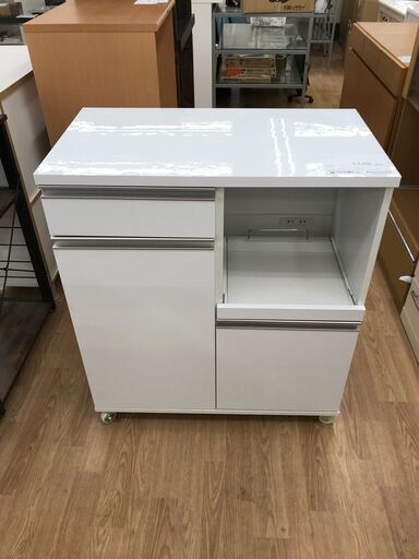 ★ジモティ割あり★  レンジ台 ホワイト H91×W80×D45 クリーニング済み KJ3909