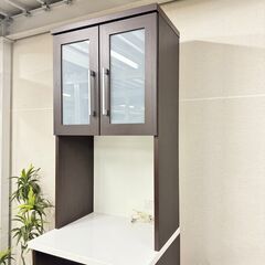 W 15231  NITORI 2枚ガラス扉キッチンボード　食器棚 KRISNA   ◆大阪市内・東大阪市他 5,000円以上ご購入で無料配達いたします！◆ ※京都・高槻・枚方方面◆神戸・西宮・尼崎方面◆奈良方面、大阪南部方面　それぞれ条件付き無料配送あり！            の画像