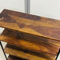 木製 シェルフ ラック 鉄 重圧 キャビネット 古家具 飾棚 ヴィンテージ アンティーク レトロ 時代物 インテリア 置物 飾物 在庫有り1