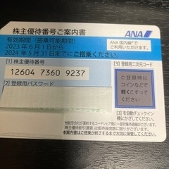 ANA株主優待券２枚、グループ優待券1冊