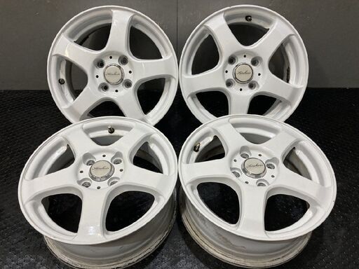 KIRCHEIS キルヒアイス 社外ホイール 14インチ 4本 5.5J4HPCD100+45 ホワイト フィット ノート等　(VHM657)