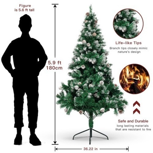 【さらにお値下げしました】新品未使用品 クリスマスツリー 180cm クリスマス 松ぼっくり インテリア 北欧 組立簡単
