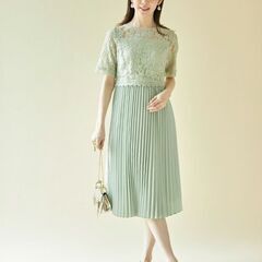 【新品】tocco closet　レース×プリーツドッキングワンピース【padile　パディル】の画像