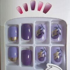 和風紫ネイルチップ