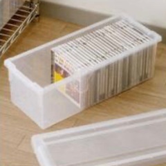 未使用　２つセット　天馬 CD いれと庫 クリア 4904746423498 収納 インテリア CD 透明 整理ボックス TENMA 頑丈 キッチン　収納　ペット　ハムスター　コスメ　バスグッズ　の画像