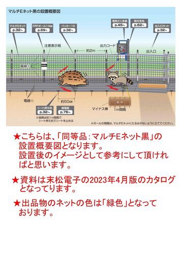 マルチEネット50m緑★約46%0FF★電気柵(電柵)★猪、狸小動物策等へ太宰府市⑩