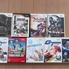 wii 本体　ゲームソフト9本　コントローラー4つ、ヌンチャク2つセット　ゲーム機　テレビゲームの画像