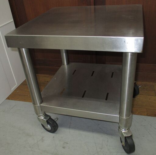 R072 ステンレス キャスター付き 作業台・調理台 正方形39cm Used・美品