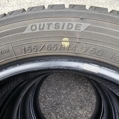 値下げしました。155/65R14　スタッドレスタイヤ　中古の画像