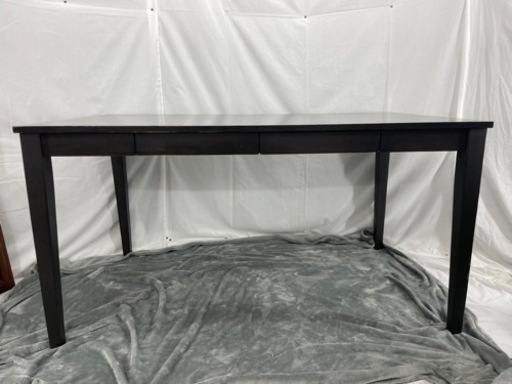 【値下げしました！】NITORI パレット2 135 ダイニングテーブル ブラック 引き出し付き ニトリ 木製 家具 ブラウン No1992