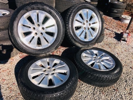 冬タイヤ 215/60R17 トヨタ純正アルファード用PCD114アルミ付きブリザック 4本組