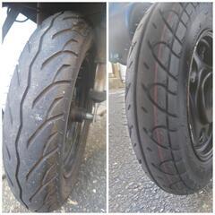 💯リアタイヤ新品🌟　フロントタイヤもまだまだあります❕　オイル交換いらずの2スト　レッツ２　CA1PAの画像