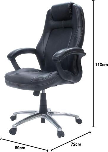 [美品 / 完成品] イトーキ カテドラR 本革 ブラック YCR-BL-EL 1脚 脚幅690mm 背座一体ロッキング キャスター付