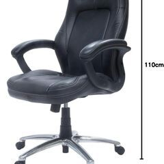 [美品 / 完成品] イトーキ カテドラR 本革 ブラック YCR-BL-EL 1脚 脚幅690mm 背座一体ロッキング キャスター付き 事務椅子 オフィスチェアの画像