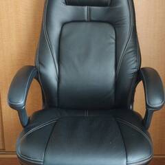 [美品 / 完成品] イトーキ カテドラR 本革 ブラック YCR-BL-EL 1脚 脚幅690mm 背座一体ロッキング キャスター付き 事務椅子 オフィスチェアの画像