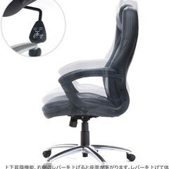 [美品 / 完成品] イトーキ カテドラR 本革 ブラック YCR-BL-EL 1脚 脚幅690mm 背座一体ロッキング キャスター付き 事務椅子 オフィスチェアの画像