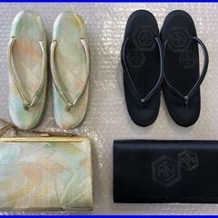 ▼あげます！0円【佐賀錦草履バッグ　喪服用草履バッグ　2点まとめ...