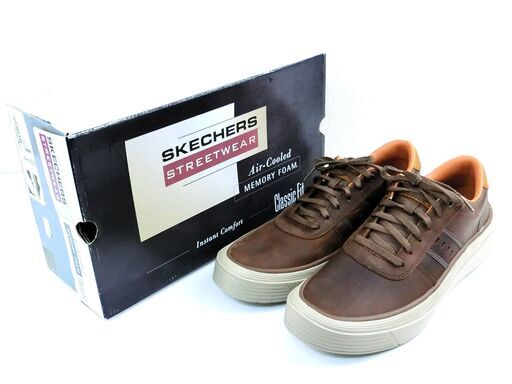 【左右サイズ違い】 メンズ SKECHERS CLASSIC FIT Air Cooled VIEWPORT-BRAMBO スニーカー ダークブラウン 左28.5cm 右28cm 【0780】