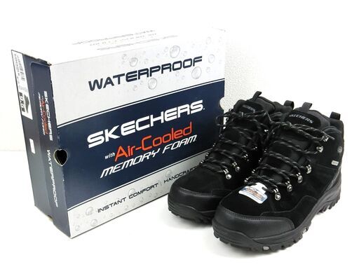 【左右サイズ違い】 メンズ SKECHERS RELAXED FIT Air-Cooled RELMENT-PELMO ハイキングブーツ ブラック 左27.5cm 右27cm 【0799】