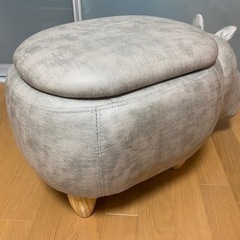 アニマル 動物 スツール  チェア オットマン 蓋つき 収納 カバの画像