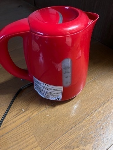 電気ケトル 赤 1.2L