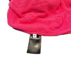 BALENCIAGA 斜めロゴ ピンク コットン ニット セーター XSの画像